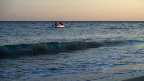 The boat sails by sea to Greece Video stock 80584968