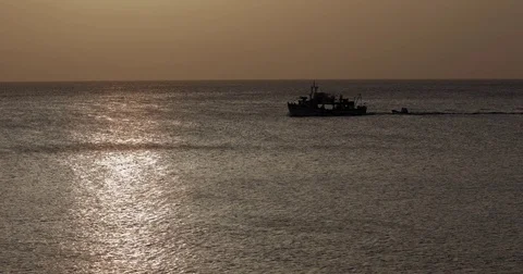 The boat sails by sea to Greece Video stock 80585117