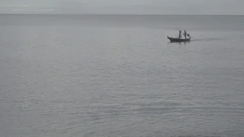 The boat sails to the shore Stock Footage 93886761