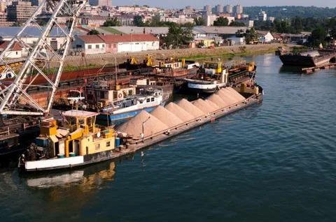 Boat with sand Stock Photos