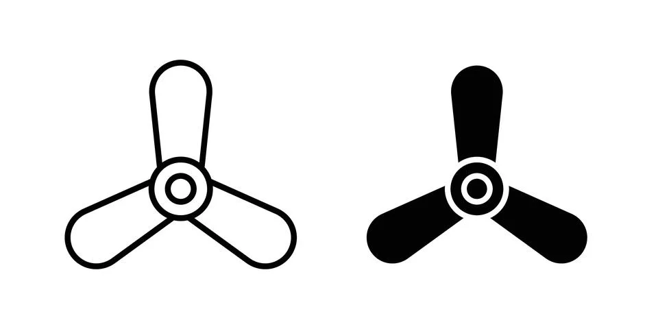 Boat screw icon vector template set in black Stock Illustration