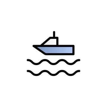 Boat, sea color gradient vector icon イラスト素材