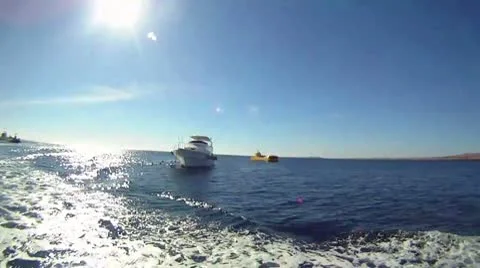 Boat at sea Stockbeeldmateriaal 8994696