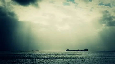 Boat on the sea. Stockbeeldmateriaal 12364099