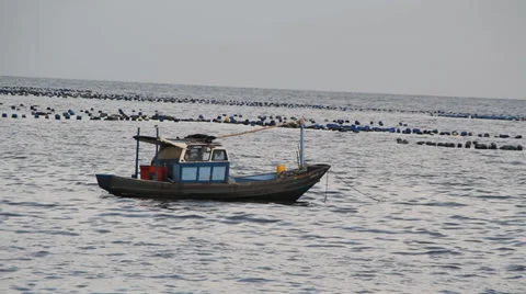 Boat at sea 스톡 동영상 33869021