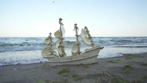 Boat by the sea Video stock 136193916