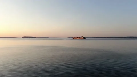 A Boat at Sea Video stock 160134732
