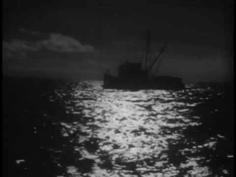 Boat at sea at night Stock-Footage 260248756