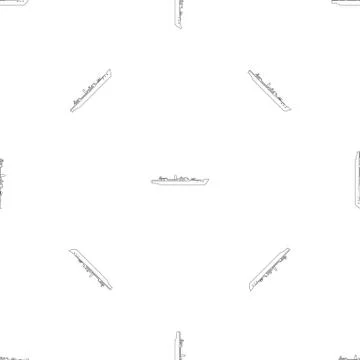 Boat in sea pattern seamless Illustrazione stock