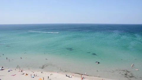 Boat-sea-sun-beach-Crimea Video stock 78774553