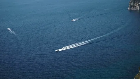 Boat on the sea view from above Stock Footage 83803321