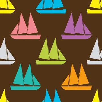 Boat seamless pattern Illustrazione stock