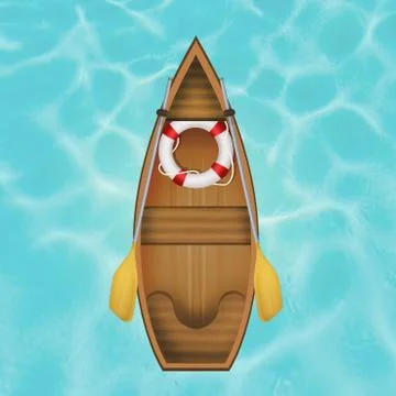 Boat seen from above Stock Illustration