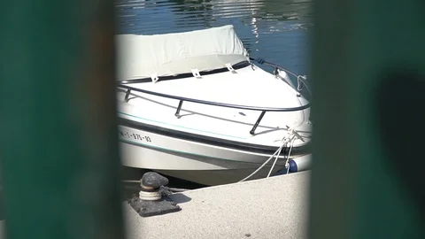 Boat seen from afar Stock Footage 128349852