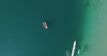  Boat seen from the sky Stock Footage 85864787