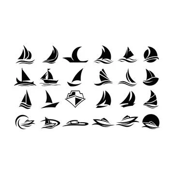 Boat ship sea sailing vector logo Stock Illustration