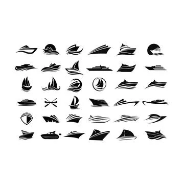 Boat ship sea sailing vector logo Stock Illustration