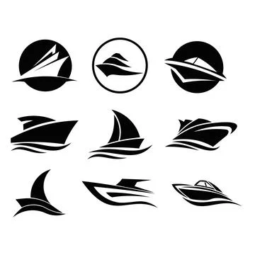Boat ship sea sailing vector logo Stock Illustration