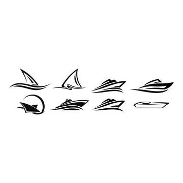 Boat ship sea sailing vector logo Stock Illustration