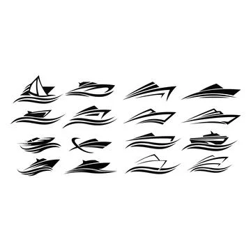 Boat ship sea sailing vector logo Stock Illustration