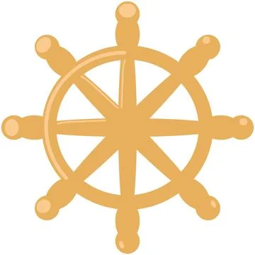 Boat ship steering wheel vector rudder icon Stock Illustration