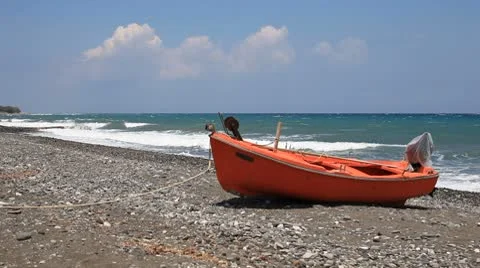 A Boat On Shore Video stock 8952897