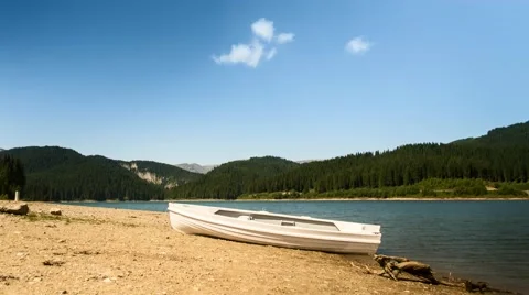 Boat on the shore Stock Footage 52052881