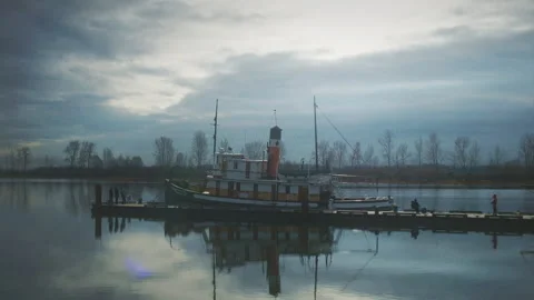 Boat by the shore Video stock 235250382