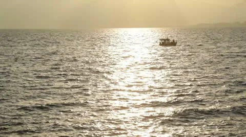 Boat Silhouette Stock Footage 10736674
