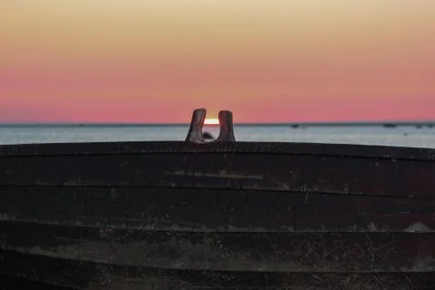 Boat silhoutte Stock Photos