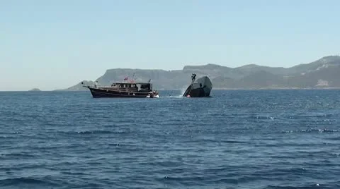 A boat sinking Stock Footage 10770322