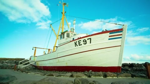 A boat sitting in the sand Stock Footage 156011233