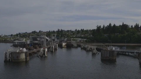 Boat Slowly Docking Into Port Stock Footage 118099745