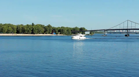 Boat Slowly Floats Video stock 26736040