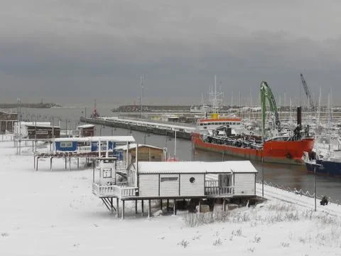 Boat-snow Stock Photos