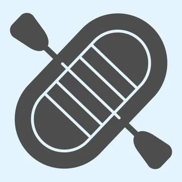 Boat solid icon. Canoe with paddles. Sport vector design concept, glyph style Stock Illustration