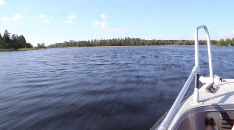 The boat speeding across the lake Stock Footage 55014989
