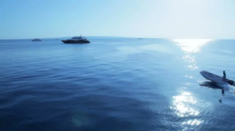 Boat speeding at the sunrise Stock Footage 22733355