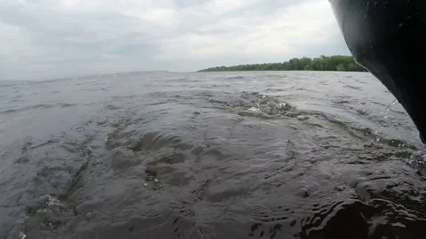 The boat starts moving Video stock 80958902