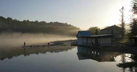 Boat station at dawn Video stock 75463648
