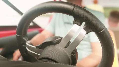 Boat steering wheel close up Video stock 158794398