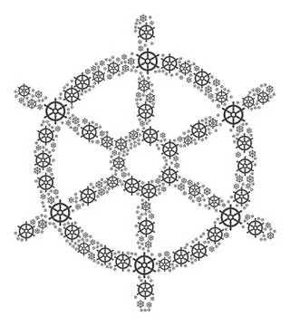 Boat Steering Wheel Icon Composition Illustrazione stock