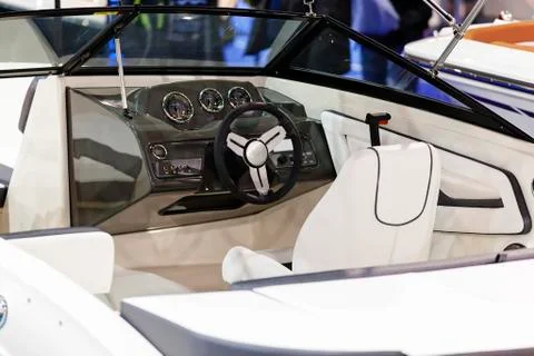 Boat steering wheel Stock Photos