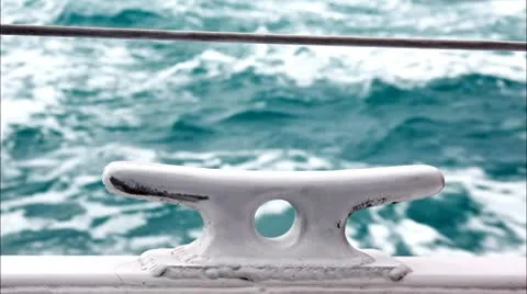 Boat stern wave Stock Footage 10736112