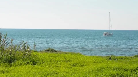 Boat stops waiting for the wind Stock Footage 65502781