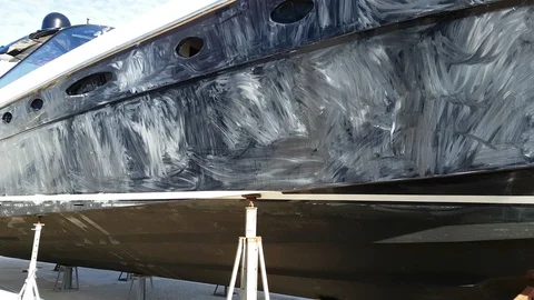 Boat storage with waxing Stock-Footage 85968884
