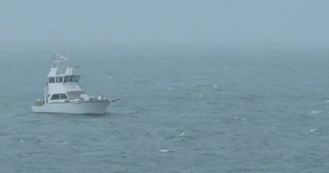 Boat in a storm Stock Footage 135753132