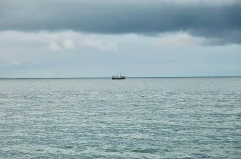 Boat on the storm Stock Photos