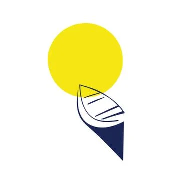 Boat in the sun. Stock Illustration