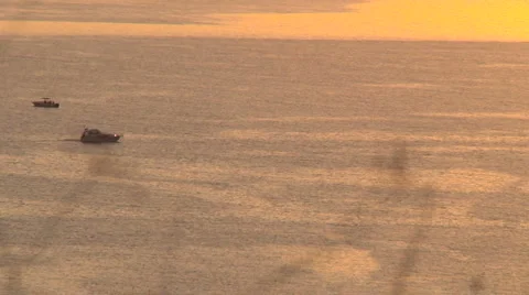 Boat in sunset Stock Footage 5463430